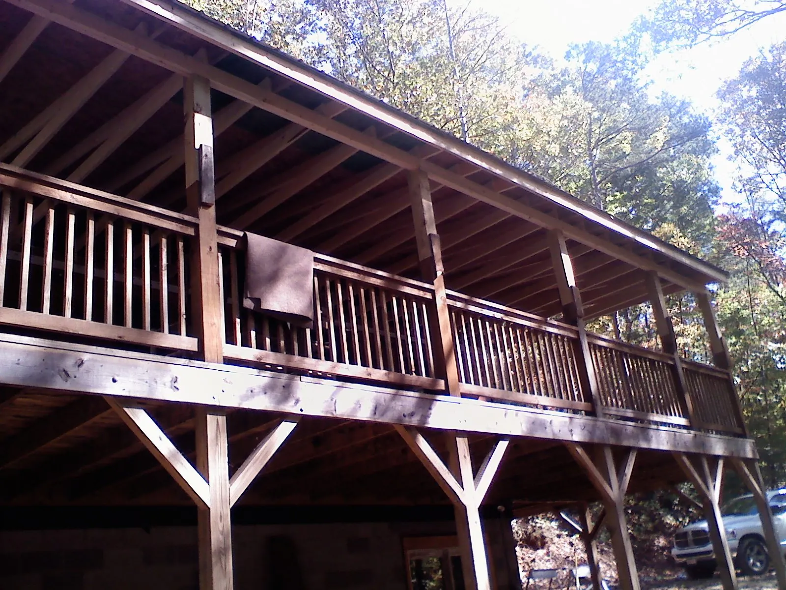 Timber framing under a new elevated porch and deck — Roof Leak Repair in Shokan by Roofing Brothers